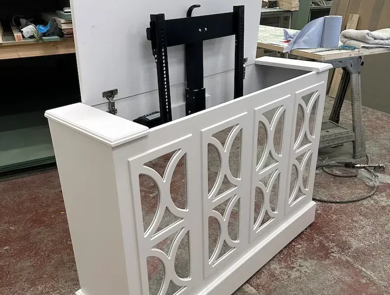 Motorised TV stand, Mirrored Elizabeth Style